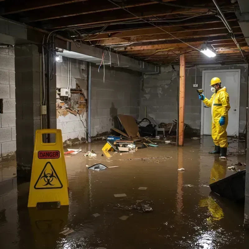 Flooded Basement Electrical Hazard in North Brooksville, FL Property